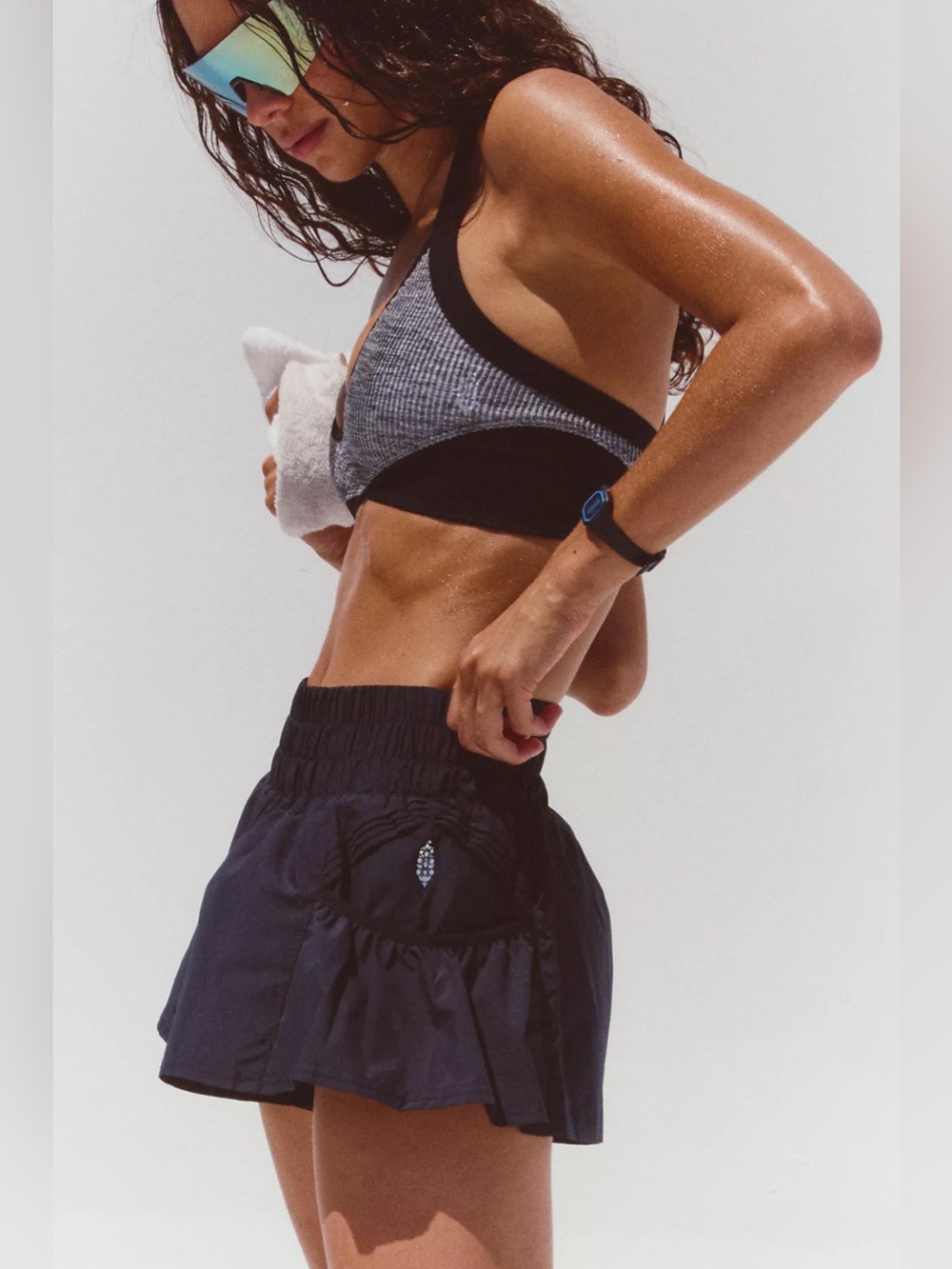 NWOT Free people movement black get your flirt on athletic shorts